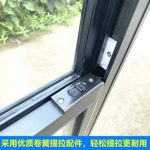 上下提拉门窗定制美式推拉提升窗户传菜口玻璃通风铝合金食堂窗口