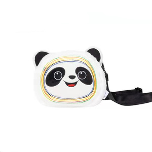 卡通冰包2022新款熊猫毛绒包可爱儿童斜跨包女童零钱小背包d墩包