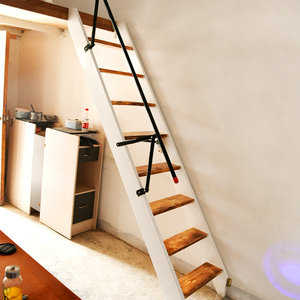 实木折叠楼梯家用简易贴墙loft阁楼车仓库登爬高收放轻松可定制