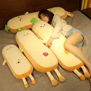 可爱面包抱枕女生床上水果靠垫大靠背卧室沙发夹腿睡觉枕头男生款