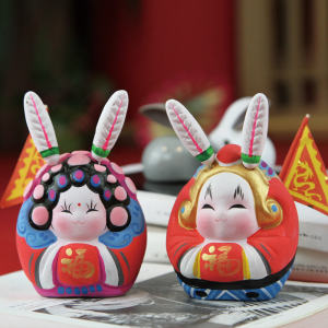 兔爷儿泥塑中国风老北京特色手工传统小礼品送老外纪念品外事礼物