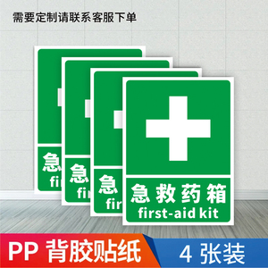 医药急救箱安全标识牌应急药品药箱医药箱十字标识标贴药品存放处