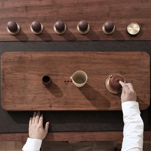 一条实木茶盘家用排水式轻奢现代日式简约茶具盘干泡小型茶海茶台