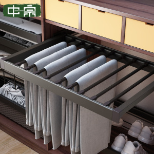 衣柜伸缩抽拉式裤架家用衣柜裤抽架柜内推拉挂裤架阻尼裤抽西裤架
