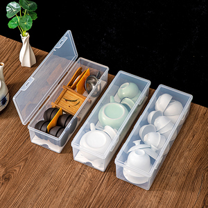茶具收纳盒桌面大容量沥水茶杯架带盖防尘放茶碗茶壶置物架可叠加