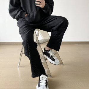 三宅一生裤子jf150轻薄透气锥形阔腿经典垂坠感简约男百搭褶皱裤