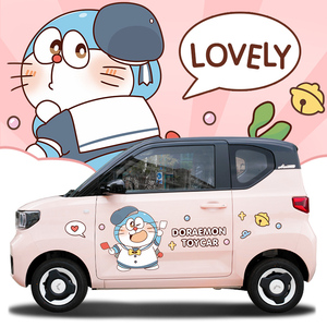 五菱宏光迷你车贴miniev改装哆啦a梦蓝胖子叮当猫可爱卡通车贴
