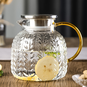 冷水壶玻璃凉水壶耐高温北欧夏家用茶壶大容量冷泡透明冰扎壶水杯