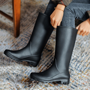 春季新品高筒雨鞋女时尚小马靴外穿胶鞋防水防滑水鞋女士长筒雨靴