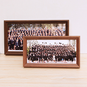 实木毕业照相框定制集体大合照挂墙细长会议纪念照片横摆台画框