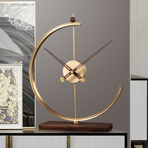 桌面轻奢摆放座钟台钟摆件客厅现代创意欧式台式时钟高端钟表摆钟