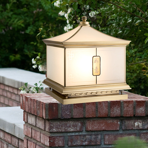 太阳能中式户外防水庭院灯饰全铜门柱接电别墅大门围墙柱子柱头灯