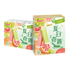 meiji明治芝芝西柚葡萄雪糕10支/盒蜜瓜茉莉冰淇淋冷饮冰棍冰激凌