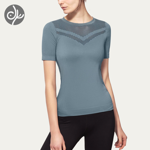青鸟瑜伽服女短袖夏季新款透气时尚性感健身衣服上身运动瑜伽上衣
