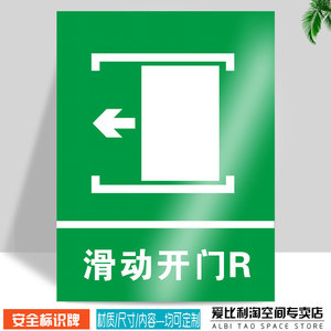 滑动开门r安全标识牌 工厂车间工地施工消防安检器材有电危险注意防火