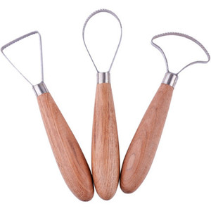 精雕油泥模型制作工具套工业油泥三角木柄刮刀泥塑刮刀大号雕塑刀