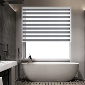 muanna全遮光免打孔防水柔纱帘卫生间浴室厕所卧室卷帘窗帘定制