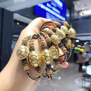 黄金情侣手链男女款 999足金硬金乌龟壳富甲天下转运珠手串送礼物