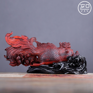 71同款货源嘉福品牌916淘宝岩柏崖柏雕刻金鱼荷花金玉满堂根雕