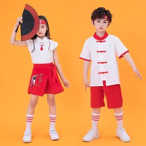 儿童演出服幼儿园舞蹈服汉服中国风表演服啦啦队小学生运动会服装