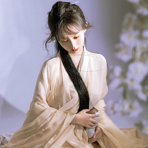 直裾汉服女古装夏季改良魏晋风交领广袖流仙裙古风飘逸超仙气夏款