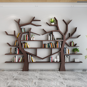 0013人付款天猫日式实木创意树形书架落地置物架客厅简易书柜多层收纳