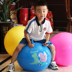 正版小猪佩奇儿童羊角球跳跳球幼儿园蹦蹦球加厚大号感统训练玩具