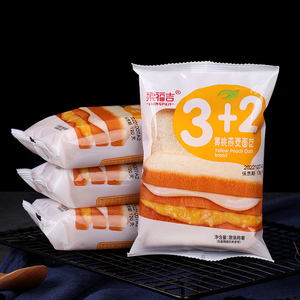 梁福吉3+2燕麦黄桃乳酸菌夹心面包零食品水果味代餐营养吐司点心