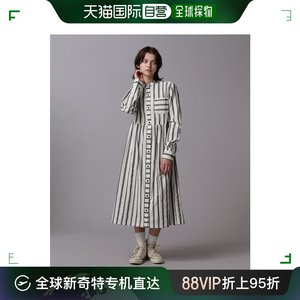 日本直邮AVIREX 女士春夏条纹收腰衬衫式连衣裙 一款可作轻薄外套