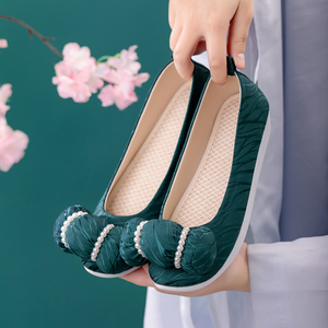 岚悦榆原创古风珍珠云头鞋配明制汉服绣花鞋女登云履翘头单鞋女秋