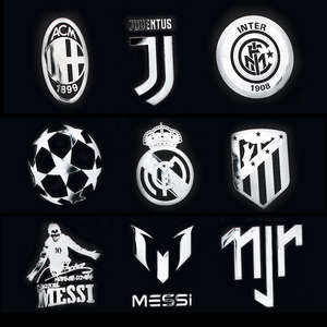 球星梅西个性创意足球汽车贴纸巴塞罗那队徽标志logo反光车贴1人付款