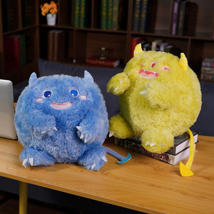 抖音网红小怪兽毛绒玩具玩偶小恶魔蓝色怪物精灵布娃娃公仔儿童
