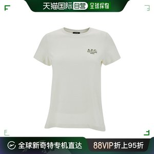 香港直邮A.P.C. 女士 白色圆领带Logo印花棉质T恤(Bio) COEZCF268