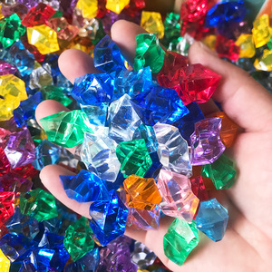 水晶石彩色石子亚克力水晶珠水培石头透明装饰假仿真冰块鱼缸造景