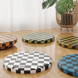 圆形皮革坐垫餐椅座垫现代简约高级感椅子地板家用办公室记忆棉垫