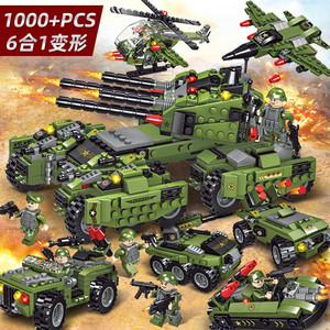 主战坦克积木大型装甲车履带式益智拼装男孩子儿童玩具生日礼物