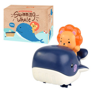 宝宝洗澡玩具儿童上链发条水陆两用戏水狮子鲸鱼婴儿沐浴游泳抖音