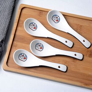 可爱哆啦a梦陶瓷饭勺卡通勺子调羹汤勺家用少女心机器猫小孩子勺