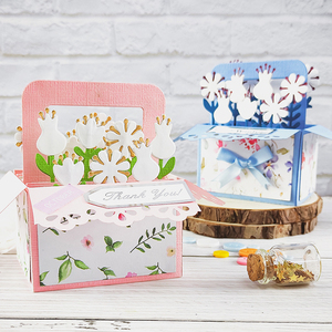 papus花朵爆炸盒爆炸花小花篮刀模组压花机手账手工礼盒scrapbook