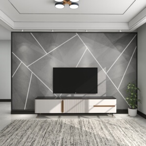 北欧几何灰色电视背景墙壁纸客厅卧室现代简约壁画轻奢影视墙墙布