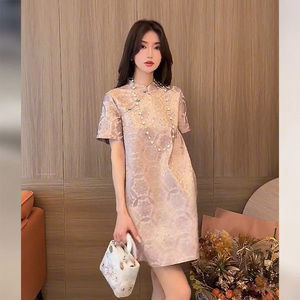 新中式国风连衣裙女2024新款夏季高端精致旗袍改良年轻款少女裙子