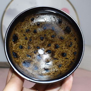 柴烧金沙孔雀羽建窑建盏主人杯茶杯大师级高档茶器纯手工品茗杯子