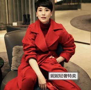 m家2021秋冬max孙俪海清同款系带水波纹mara驼绒大衣manuela