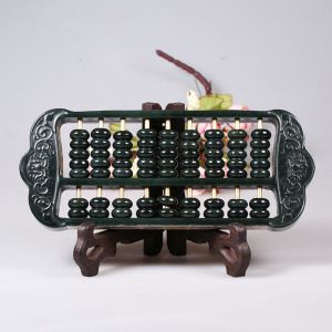 和田玉如意算盘摆件