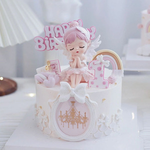 贝拉公主蛋糕装饰摆件芭蕾天使甜美可爱公主女孩女宝宝生日甜品台