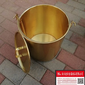 5L-20L防爆铝加油桶加厚圆柱型锥形静电黄铜加液桶焊接不锈钢水筲