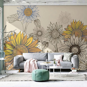 电视墙背景墙手绘