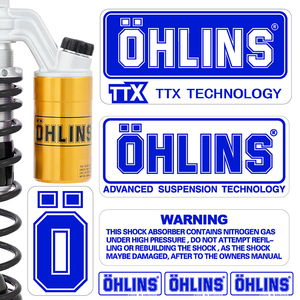 适用OHLINS欧林斯避震器改装用品黑色套装摩托车反光贴纸排气管贴
