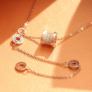 爱马仕小蛮腰项链女s925纯银锁骨链轻奢小众设计感2020年新款彩金