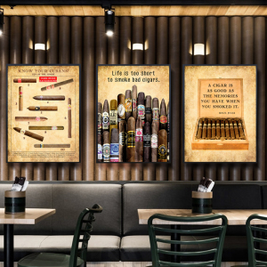 酒吧工业风装饰画欧式复古怀旧高档会所酒店雪茄挂画清吧ktv壁画